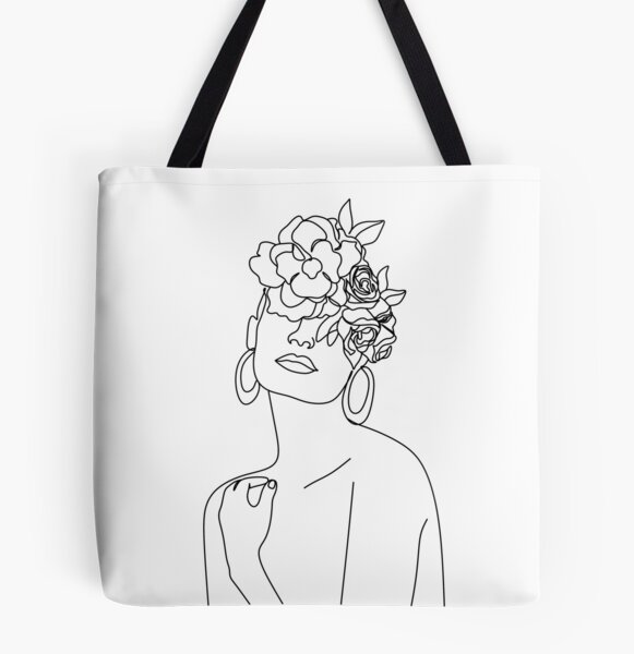 Personalized Lilly Flamingo Canvas Tote Bag - White