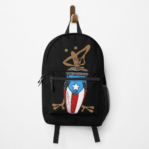 Coquí Taíno playing the Puerto Rican Flag Conga Backpack
