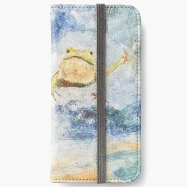Fliegender tanzender Frosch in den Wolken iPhone Flip-Case