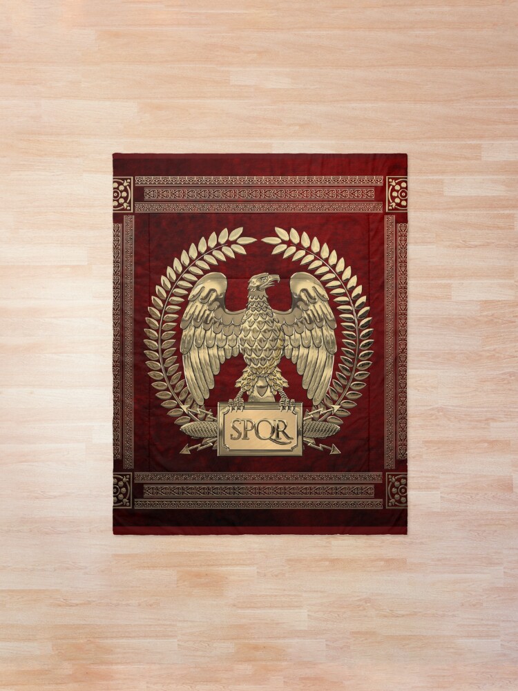 Alternate view of Roman Empire - Gold Imperial Eagle over Red Velvet Comforter
