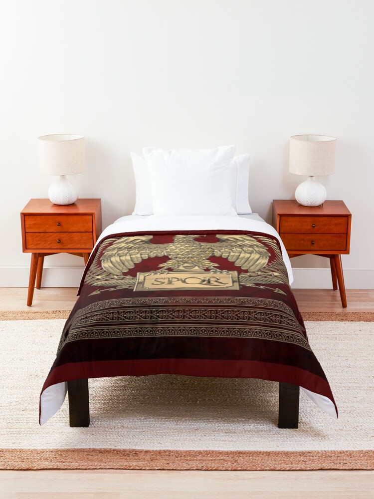 Alternate view of Roman Empire - Gold Imperial Eagle over Red Velvet Comforter