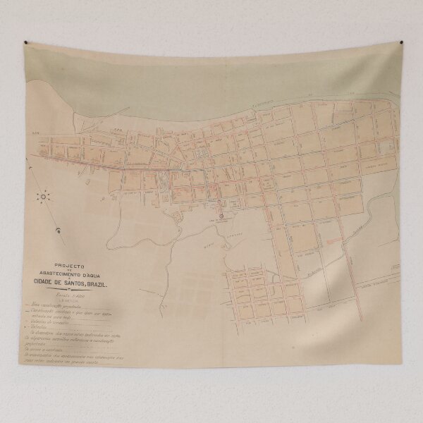 Item preview, Vintage Map of Santos Brazil (1894) designed and sold by BravuraMedia.