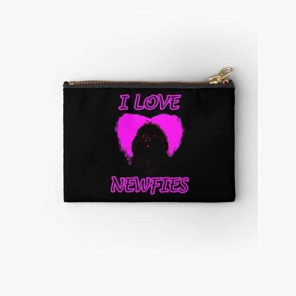 Item preview, Newfoundland dog black heart pink designed and sold by Moonyflower.