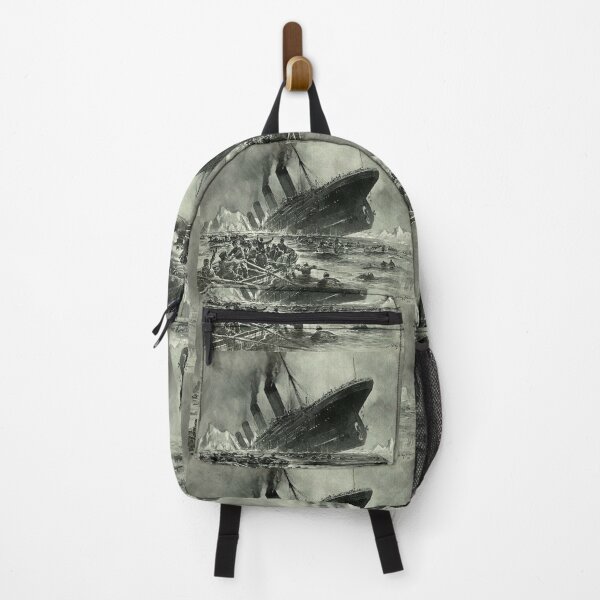 TITANIC. 1912, RMS Titanic, Cruise, Ship, Disaster, Untergang der Titanic by Willy Stower, 1912. Backpack