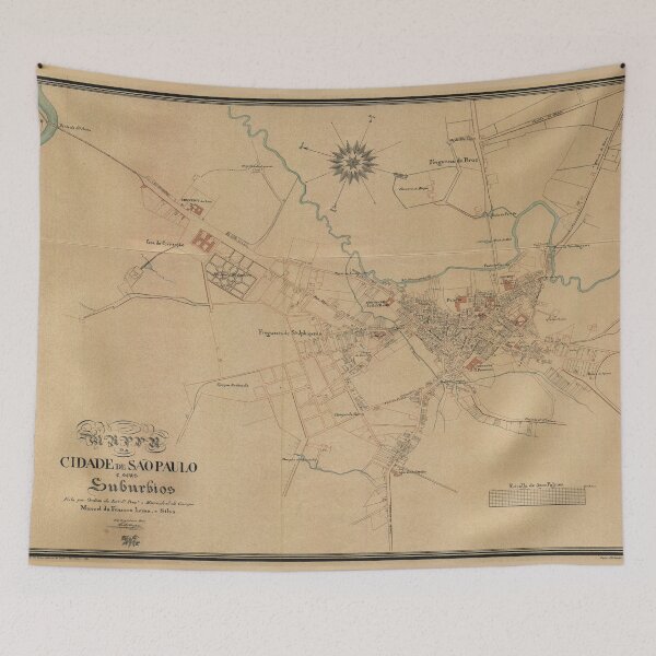 Item preview, Vintage Map of Sao Paulo Brazil (1847) designed and sold by BravuraMedia.