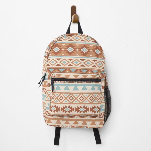 Disover Aztec Stylized Pattern Blue Cream Terracottas | Backpack