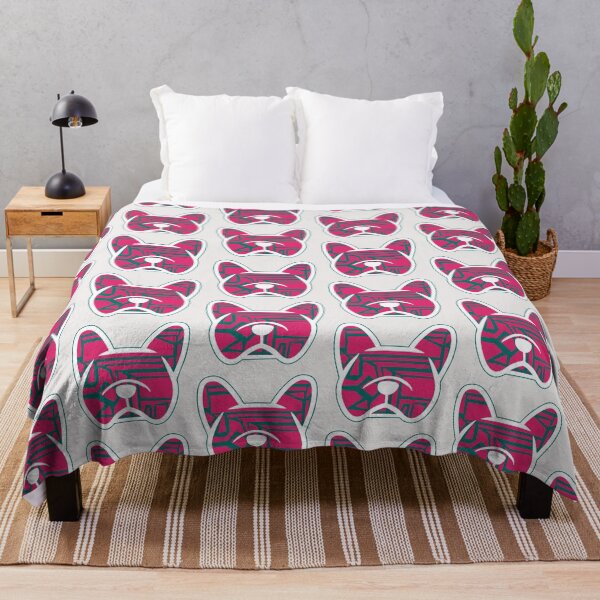 Item preview, French Bulldogs with pink and green zig zag pattern! I love my Frenchie - French Bulldog patterns - Frenchie stickers - pretty Frenchie gifts designed and sold by smooshfaceutd.