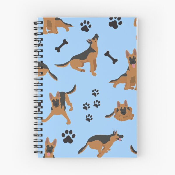 Item preview, German Shepherd Pattern in Blue  designed and sold by alittleprintsdesign.