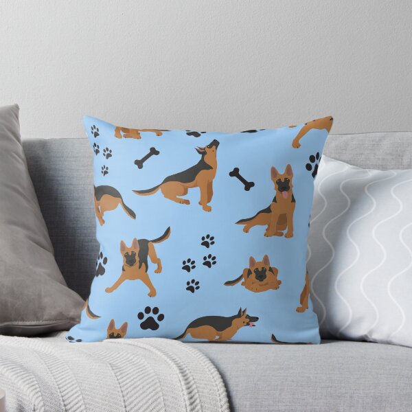 Item preview, German Shepherd Pattern in Blue  designed and sold by alittleprintsdesign.