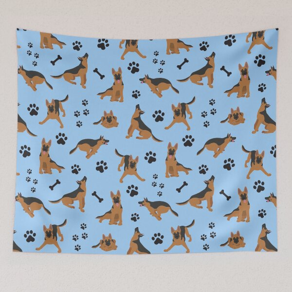 Item preview, German Shepherd Pattern in Blue  designed and sold by littleprints.