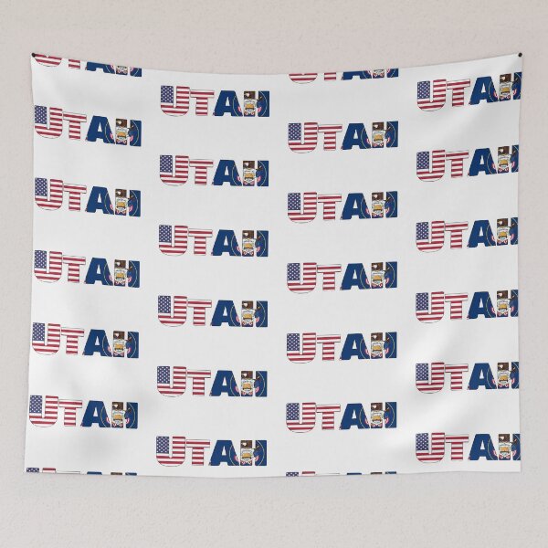 Item preview, Utah State Flag/ American Flag designed and sold by ElevenGraphics.