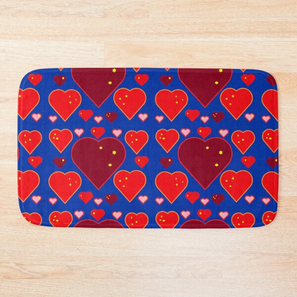 Item preview, yellow stars red hearts blue background  designed and sold by miaterinka.