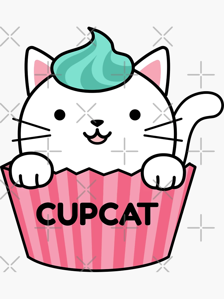 1 PCS Kawaii Cartoon Girl Cat Cup Cosas Kawaii Precut Stickers