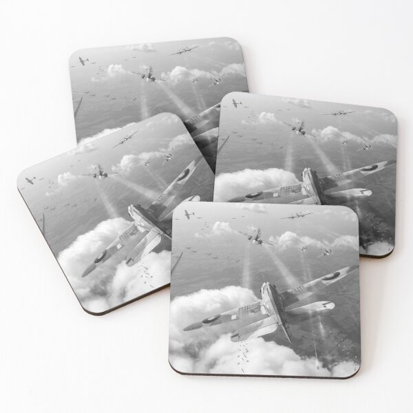 Item preview, Headlong attack (Hurricanes over Weymouth) black and white version designed and sold by Flight Artworks.