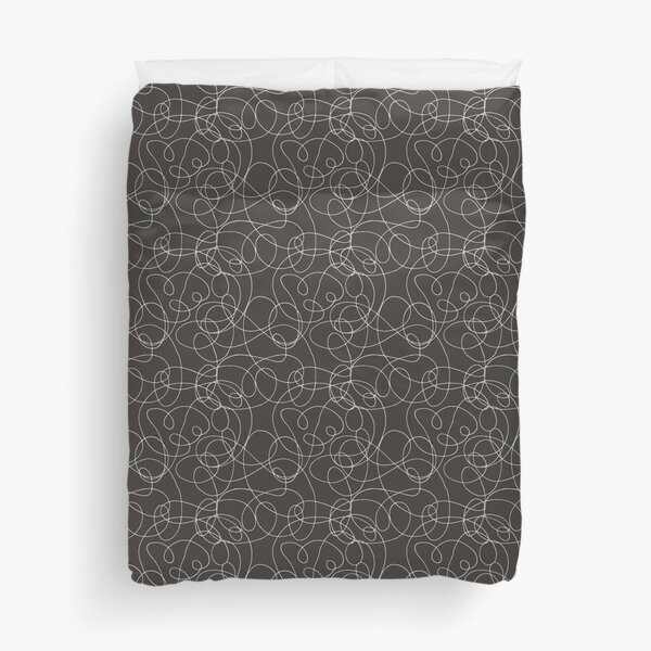 Black with Gray Line Duvet Cover
