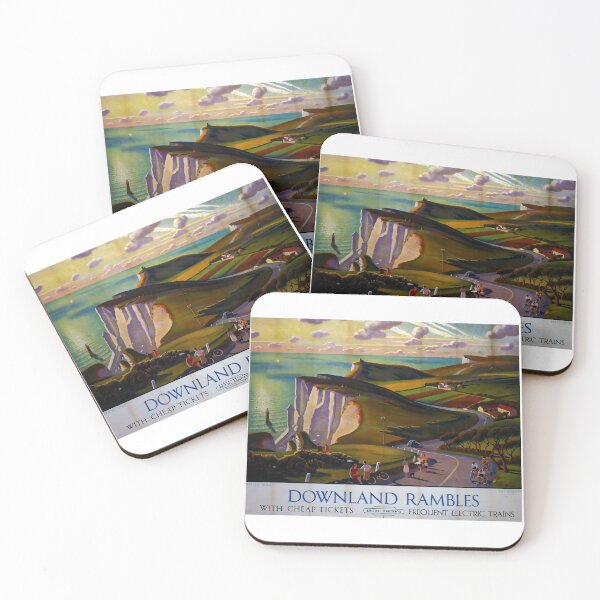 Item preview, Railway Poster Downland Rambles designed and sold by stickart-marek.
