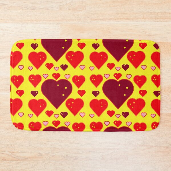 Item preview, yellow stars red hearts yellow background  designed and sold by miaterinka.