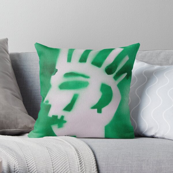 Green punk Throw Pillow