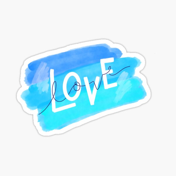 Item preview, Blue Love with Watercolors designed and sold by zoshamarie.
