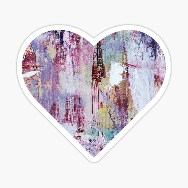 Item preview, Abstract Painting Heart Maroon and Purple Sticker  designed and sold by BritW1509.