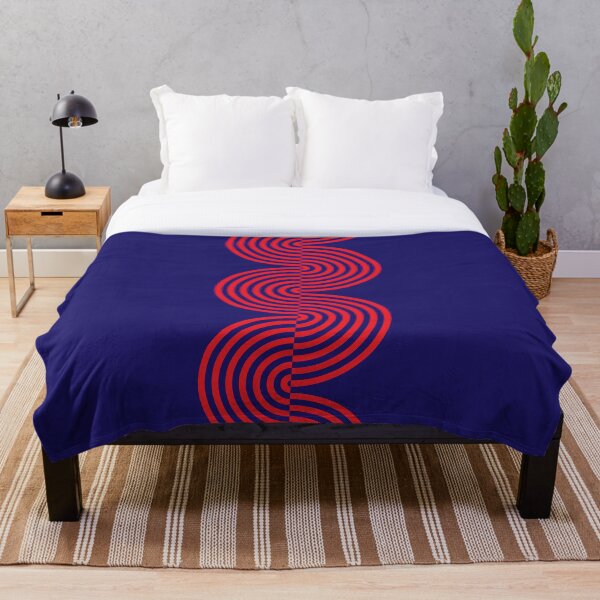 Item preview, Groovy Waves - Bright Red on Dark Blue designed and sold by VrijFormaat.