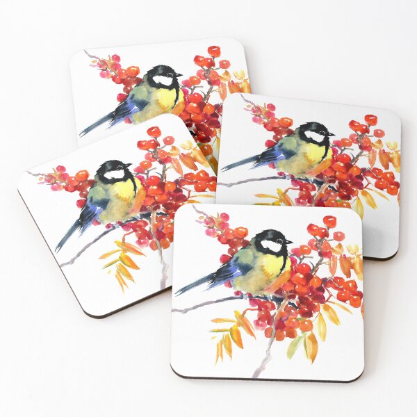 Item preview, Great Tit Bird and Berries designed and sold by surenart.