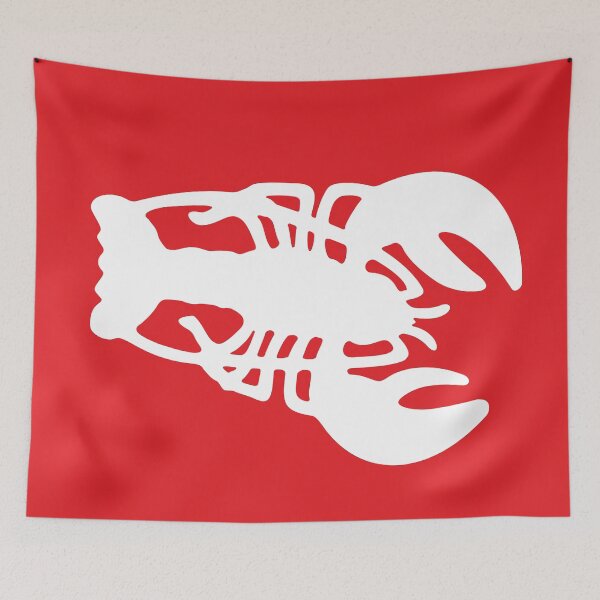 Item preview, White Lobster on Red Background designed and sold by XOOXOO.