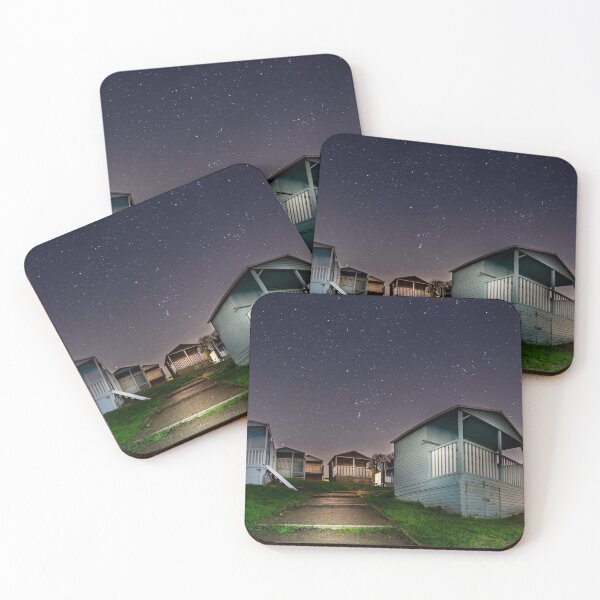 Item preview, Whitstable beach huts at night designed and sold by rogerstanger.