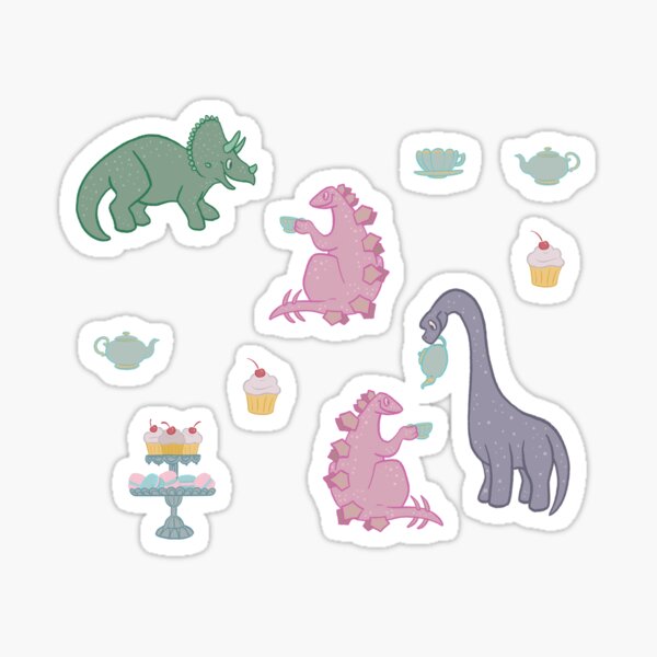 Item preview, Motif Dinosaur Tea Party sur Blush designed and sold by carabara.