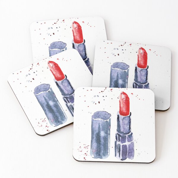 Item preview, Red lipstick watercolor illustration designed and sold by DaryaGeft.