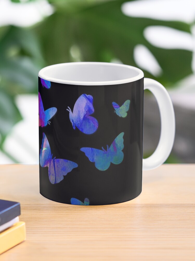 Beautiful Butterfly Mugs in 4 Color Choices, Pretty 11oz Coffee Cup