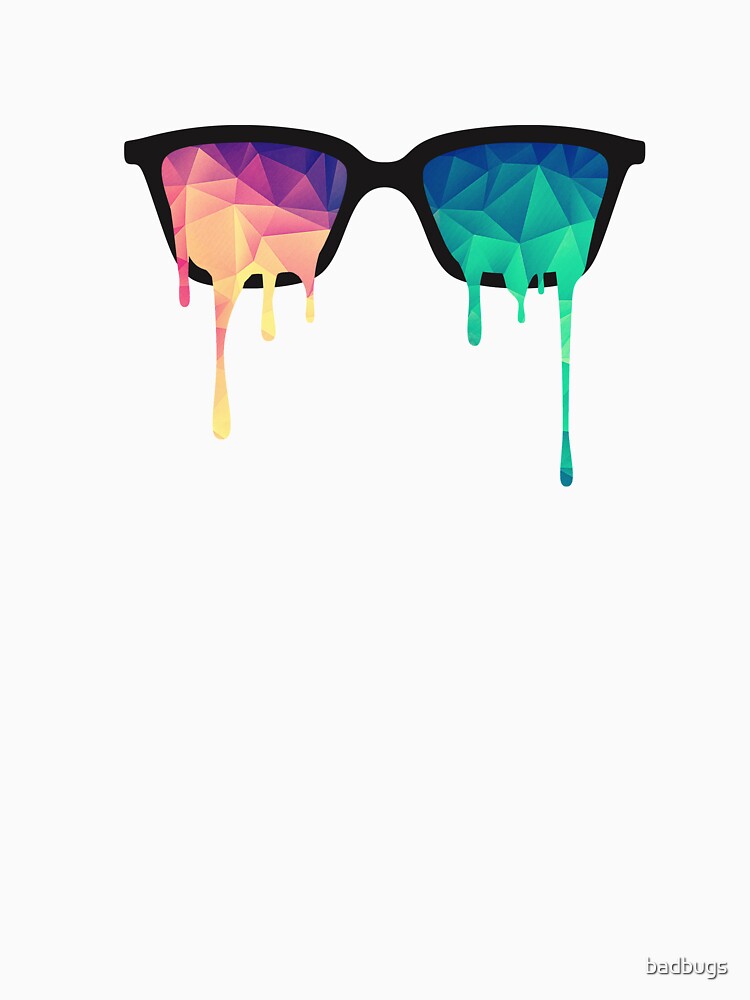 Psychedelic Nerd Glasses with Melting LSD/Trippy Color Triangles by badbugs