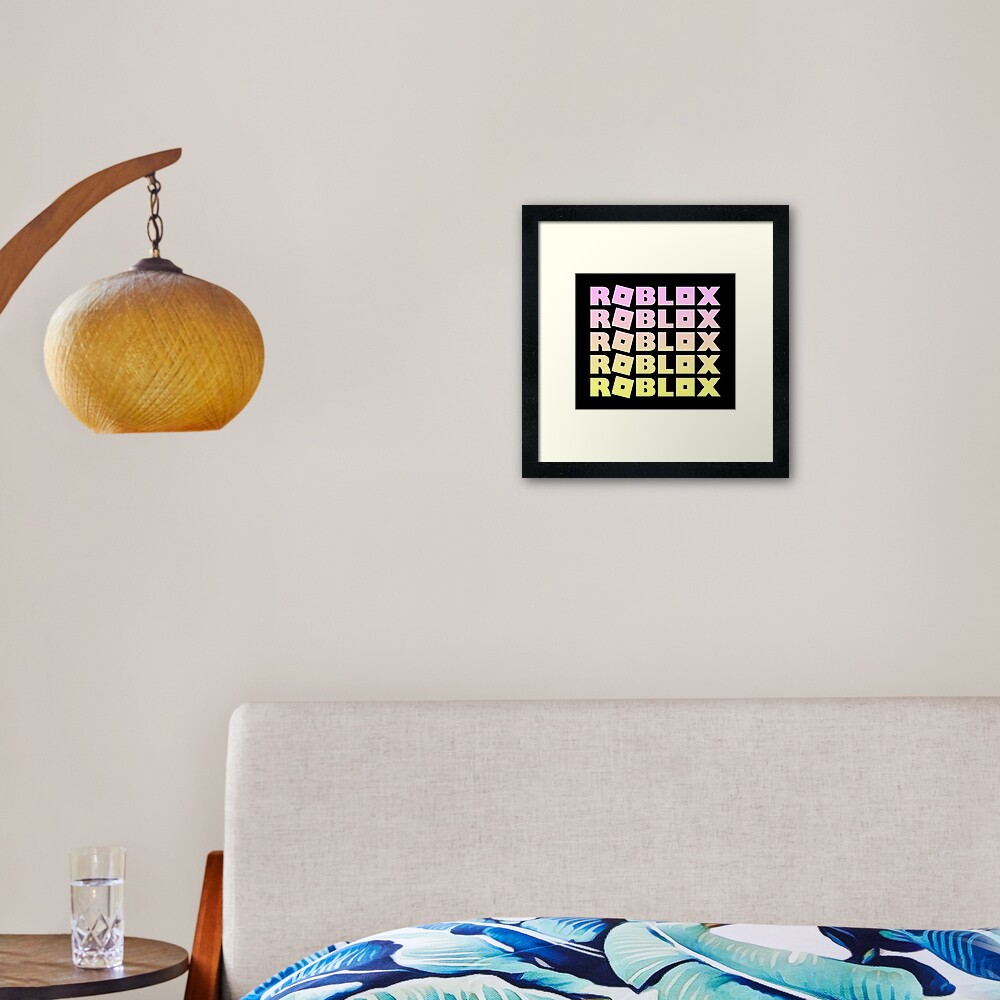 Roblox Pink And Gold Framed Art Print By T Shirt Designs Redbubble - off white roblox