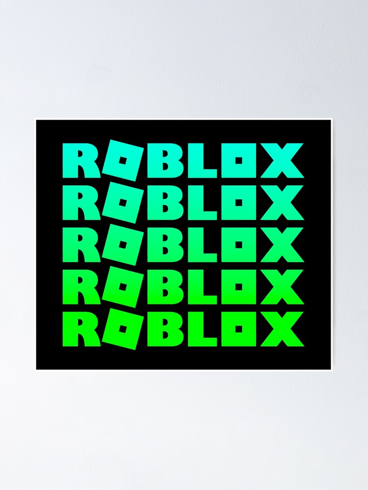 Roblox Neon Green Poster By T Shirt Designs Redbubble - green roblox icon neon