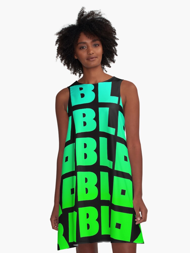 Roblox Neon Green A Line Dress By T Shirt Designs Redbubble - green roblox t shirt