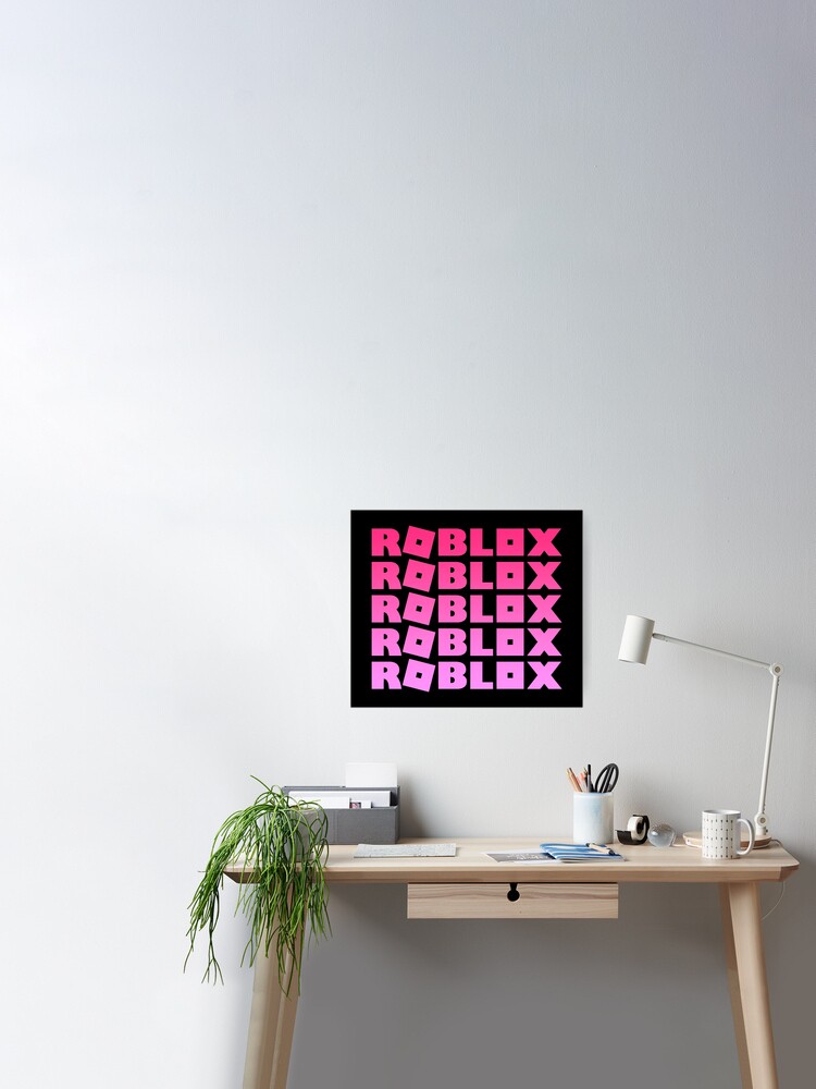 Roblox Neon Pink Poster By T Shirt Designs Redbubble - neon rose sign roblox