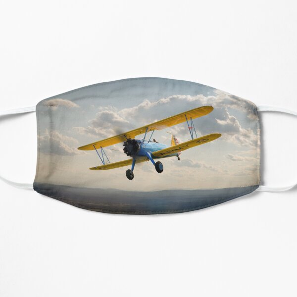Boeing Stearman in flight Flat Mask