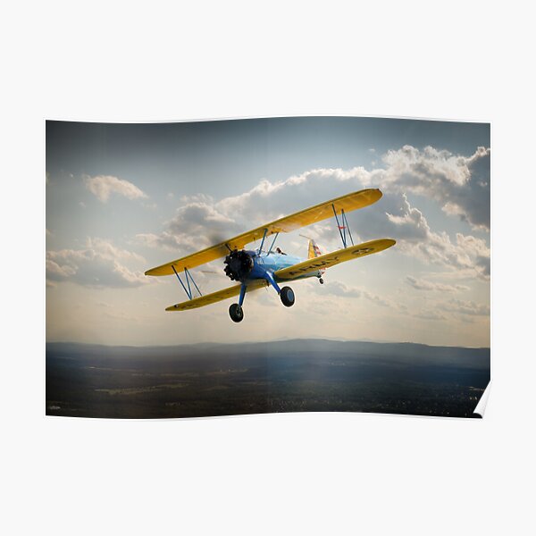 Boeing Stearman in flight Poster