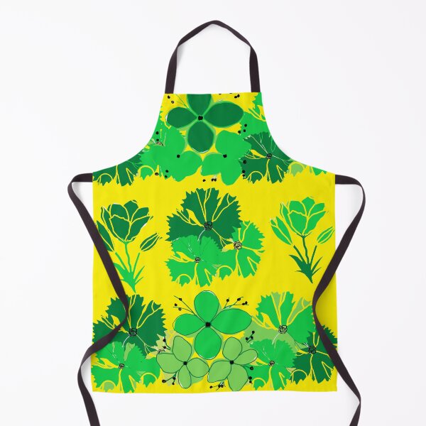 Item preview, Green flowers with yellow background designed and sold by Dream Wear.