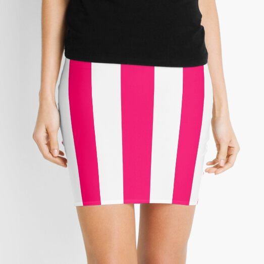 Vertical striped outlet skirt red