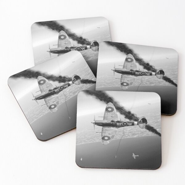 Item preview, 303 Squadron Spitfires in Channel dogfight B&W designed and sold by Flight Artworks.