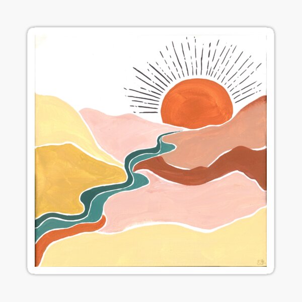 Boho sunset Sticker for Sale by emiliabdesigns