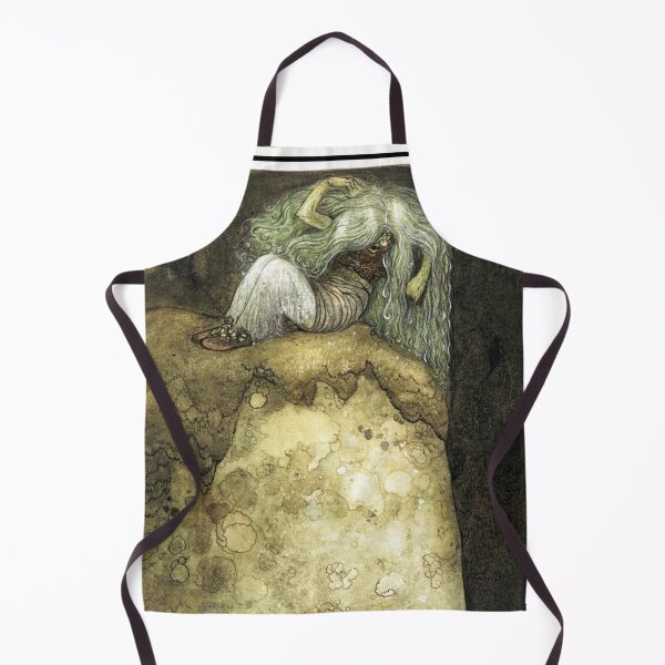 Aperçu de l'œuvre Old hag with long hair  Vintage John Bauer fantasy artwork créée et vendue par Vintage Designs +.