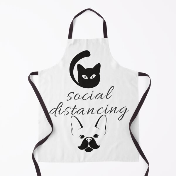 Item preview, BLACK AND WHITE, FUNNY CAT AND DOG SOCIAL DISTANCING designed and sold by corner-shop.
