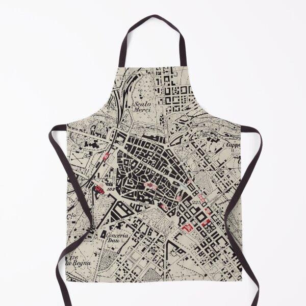 Item preview, Vintage Sassari Sardinia Italy Map (1943) designed and sold by BravuraMedia.