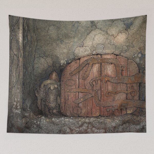Aperçu de l'œuvre The little gnome home Vintage John Bauer fantasy artwork créée et vendue par Vintage Designs +.