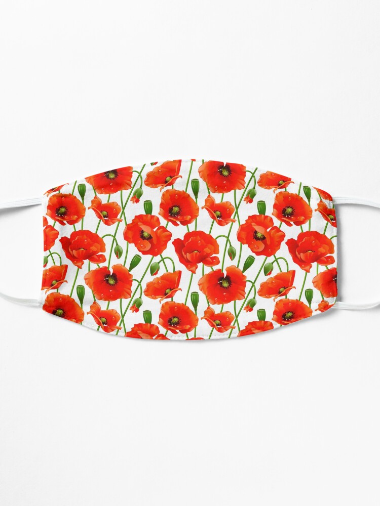 Alternate view of Beautiful Red Poppy Flowers Mask
