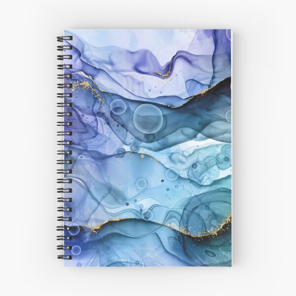 Item preview, Mermaid Ink Splashes in Blue with Gold Detail designed and sold by WisdomInspired.