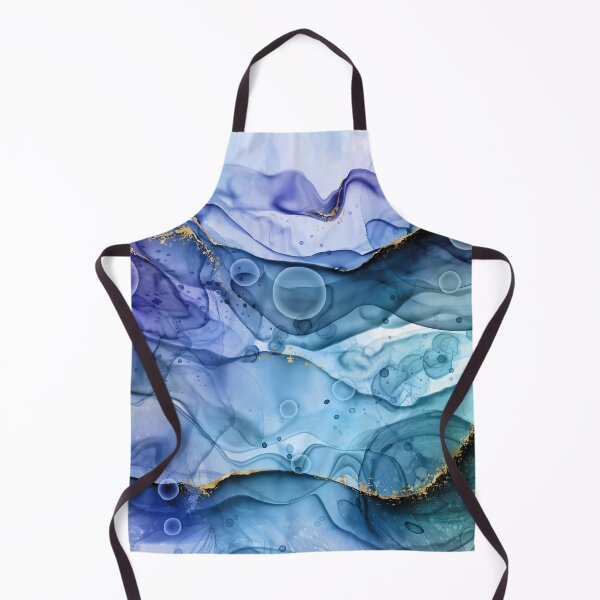 Item preview, Mermaid Ink Splashes in Blue with Gold Detail designed and sold by WisdomInspired.