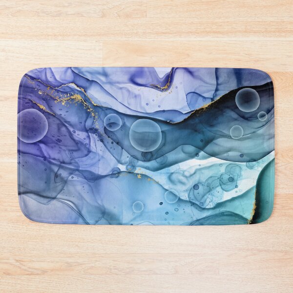 Item preview, Mermaid Ink Splashes in Blue with Gold Detail designed and sold by WisdomInspired.